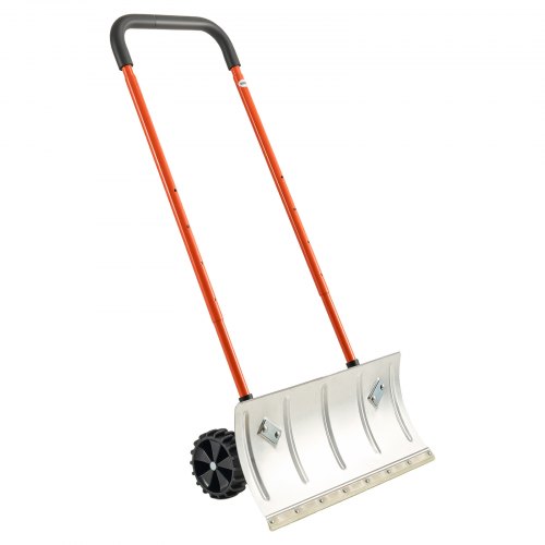 VEVOR Schneeschaufel auf Rädern, 61 cm, Schneeschieber mit bidirektionaler Klinge, 90° verstellbarer Griff, Schneeräumer aus Metall, Schneeräumen, zum Reinigen, für Einfahrten, Gehwege