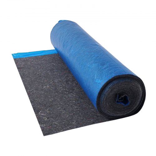 VEVOR Trittschalldämmung, 9,3 m², 3 mm dicke Laminatbodenunterlage mit angebrachter Dampfsperre, Faser + PE-Folie, Schalldämmung & Geräuschreduzierung, ideal für Vinyl-, Laminat- & Holzboden