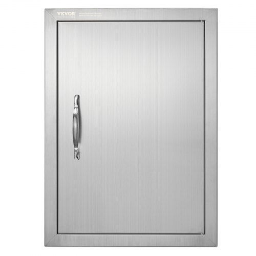 VEVOR Grill-Zugangstür, 407 x 559 x 46 mm, Einzelne Außenküchentür, Flächenbündig Montierte Edelstahltür, Vertikale Wandtür mit Griff, für Grillinsel, Grillstation, Außenschrank usw.