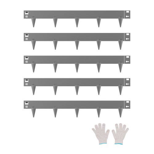 VEVOR Rasenkante 5er-Pack, Beeteinfassung 990x156 mm, Metall-Beetumrandung, biegbare Garteneinfassung, robuste Gartenpalisade, einfach zu installieren, Blumenbeet-Gartenweg-Teiler, dunkelgrau