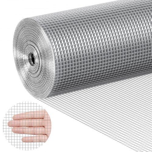 VEVOR Drahtgeflecht, 6,35 mm, 915 mm x 30,48 m, 23 Gauge, feuerverzinkte Drahtgeflechtrolle, Maschendrahtzaun, Drahtgeflecht für Kaninchenkäfige, Garten, kleine Nagetiere