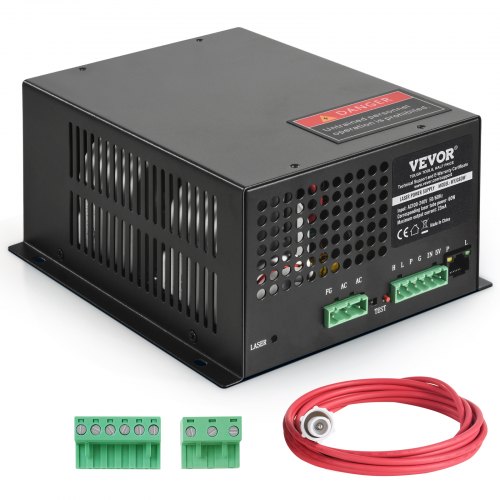 VEVOR CO2-Lasernetzteil, 60 W, Netzteil für 60-W-Laserröhre, Konstantstromschutz, Leerlaufschutz, schnelle Wärmeableitung, kompatibel mit Lasergravierern und -schneidern mehrerer Marken
