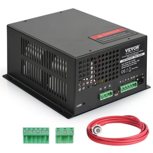 VEVOR CO2-Lasernetzteil, 60 W, Netzteil für 60-W-Laserröhre, Konstantstromschutz, Leerlaufschutz, schnelle Wärmeableitung, kompatibel mit Lasergravierern und -schneidern mehrerer Marken