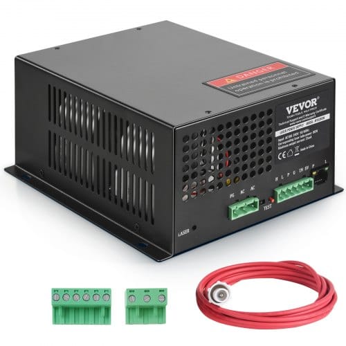 VEVOR CO2-Laser-Netzteil, 80-W-Laserröhren-Netzteil, Konstantstrom- und Leerlaufschutz, schnelle Wärmeableitung, Power Supply kompatibel mit Lasergravierern und -schneidern