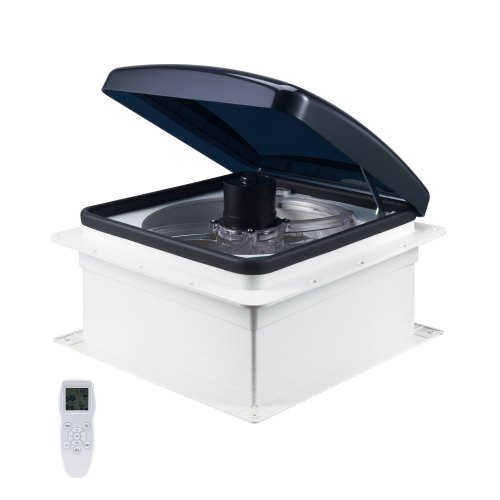 VEVOR Wohnmobil-Lüfter, Dachventilator 12 V, leistungsstarker 10-Gang-Wendelüfter mit Fernbedienung, eingebauter Gleichstrommotor, elektrischer Deckel, passend für 35,6x35,6 cm große Dachöffnungen