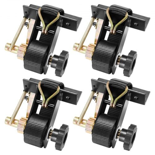 VEVOR Spanngurte für Leitergestell, Vierkantrohrbefestigung, 38 mm x 2,25 m, Ratschengurte mit doppelten J-Haken, 226,8 kg Traglast, Ladungsgurt mit Schnallenverschluss (4er-Pack)