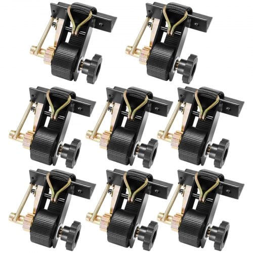 VEVOR Spanngurte für Leitergestell, schwarze Vierkantrohrbefestigung, 38 mm breit x 2,25 m lang, Ratschengurte mit doppelten J-Haken, 226,8 kg Traglast, mit Schnallenverschluss (8er-Pack)