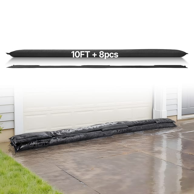 VEVOR Sandsäcke (sandfrei) 8-tlg. (305 x 21 cm) Hochwasserbarriere Hochwasserschutz, Überschwemmungsschutzsäcke für Haus Tür Keller Garage Hochwassersäcke Hochwassersperre
