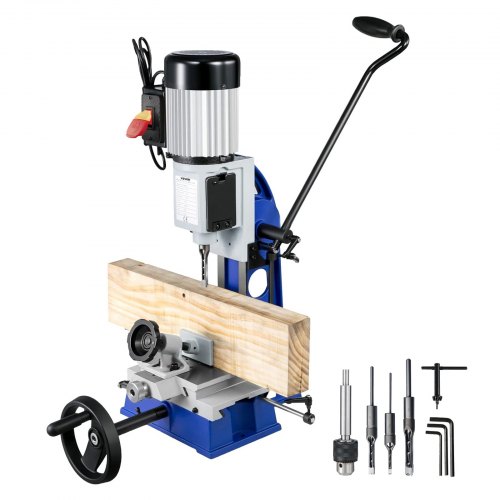 VEVOR Tischstemmmaschine, 373 W(1/2 PS), 1400 U/min, Tischbohrmaschine mit beweglicher Werkbank, Hohlstemmmaschine, zum Bohren von runden, quadratischen oder speziellen quadratischen Löchern in Holz