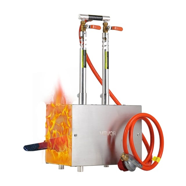 VEVOR tragbare Propangas-Schmiede mit 2 Brenner 1427 °C, Hufschmiede Schmiedeofen mit quadratischer Form, Edelstahl, Gasschmiedewerkzeuge und -ausrüstung, Schmelzofen Verwendung zum Metallschmieden