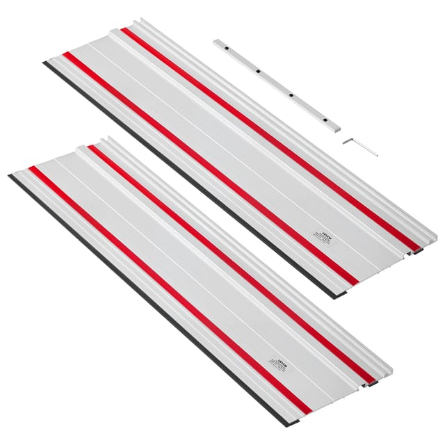 VEVOR Führungsschiene Handkreissägen, inkl. 2 Stk. 700 mm Aluminium-Kreissägeschienen & 1 Verbindungsstück, kompatibel mit verschiedenen Marken von Tauchsägen, für Holzbearbeitungsprojekte