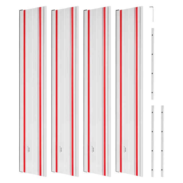 VEVOR Führungsschiene Handkreissäge, inkl. 4 Stk. 700 mm Aluminium-Kreissägeschiene & 3 Verbindungsstücke, kompatibel mit verschiedenen Marken von Tauchsägen, für Holzbearbeitungsprojekte