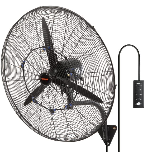 VEVOR Nebelventilator, 74,9 cm, wasserdichter Industrieventilator, 3 Geschwindigkeiten, 9500 CFM, gewerblicher oder privater Ventilator zur Kühlung von Lagerhäusern, Gewächshäusern, Werkstätten