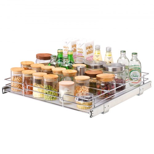 VEVOR ausziehbares Gewürzregal 537x533x85 mm Spülschrankregal Küchenschrank, Schiebeschublade Waschbecken Gewürzregal Schrank Organizer Unterschrankregal 567x563x185 mm (Einbaumaße)