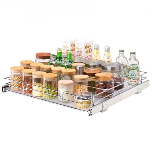 VEVOR ausziehbares Gewürzregal 537x533x85 mm Spülschrankregal Küchenschrank, Schiebeschublade Waschbecken Gewürzregal Schrank Organizer Unterschrankregal 567x563x185 mm (Einbaumaße)