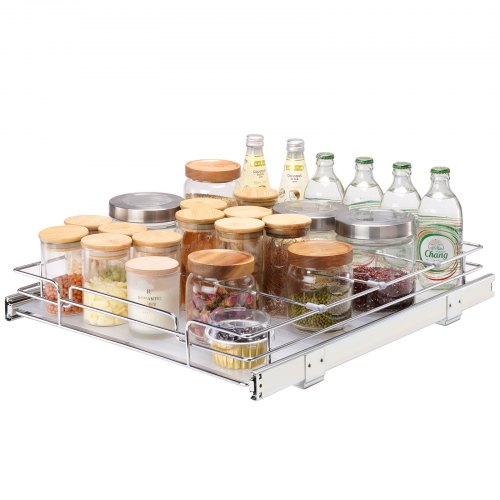 VEVOR ausziehbares Gewürzregal (385x533x85 mm) Spülschrankregal Küchenschrank, Schiebeschublade Waschbecken Gewürzregal Schrank Organizer Unterschrankregal 415x563x185 mm (Einbaumaße)