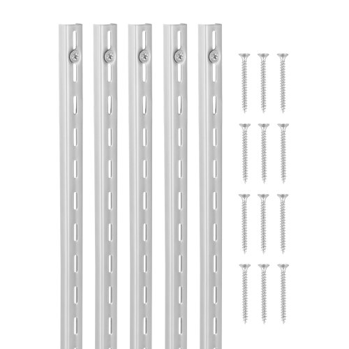 Vevor - Regalpilaster, 990 Mm, 10er-pack, Aufrechtes Wandregalsystem, Robustes Stützsystem Mit Einzelschlitz-regalschienen, 40 Schrauben, Geeignet Für Die Organisation Von Schränken, Silber