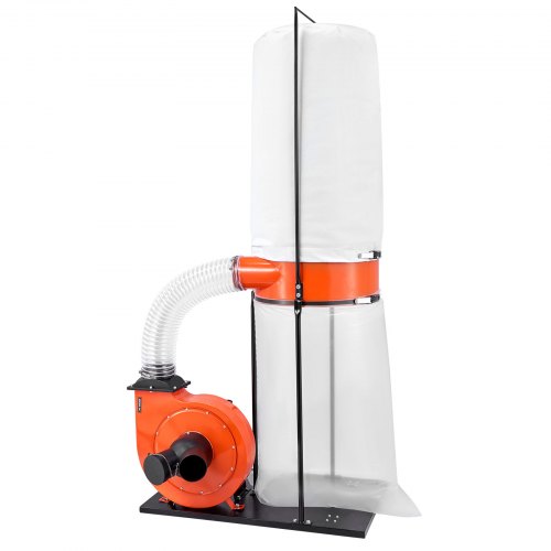 VEVOR Absauganlage, 2038,8 m³/h 2,5 Mikron Späneabsauganlage, 2,0 PS Sägemehlsammelsystem mit 132,5 L Staubsammelbeutel und 159 L Filterbeutel, Staubsammler für die Holzbearbeitung