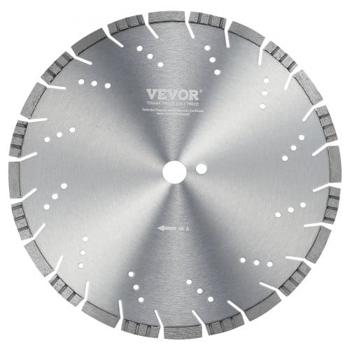 VEVOR Diamanttrennscheibe, 14 Zoll/350 mm Betonsägeblatt für Nass- oder Trockenarbeiten, 0,39 Zoll/10 mm Diamantsegmenttrennscheibe mit schrägen Zähnen, universeller Mittellochdurchmesser 1 Zoll/25,4 mm, für Beton, Zementplatten, Fliesen, Ziegel