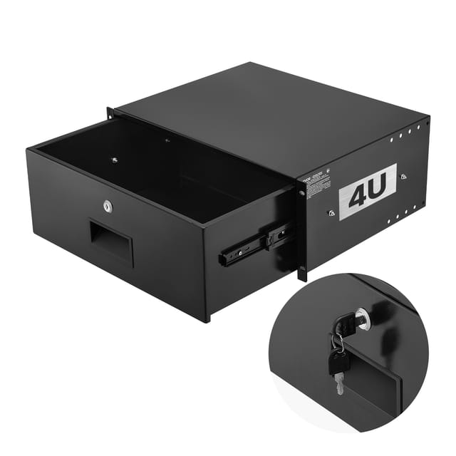 VEVOR 4U-Rackschublade, 22,68 kg, abschließbares Serverschrankgehäuse, Schiebeschublade mit Schloss & Kabelmanagementlöchern, für 482 mm Netzwerkschrank-AV-Rack oder Schrankgehäuse