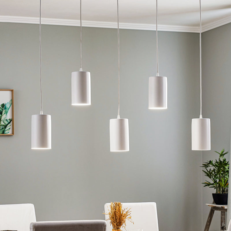 [gebraucht] B-ware Pendelleuchte Zw Tube 170 Hängeleuchte 5-flammig Dimmbar Weiß 95x10cm Stahl
