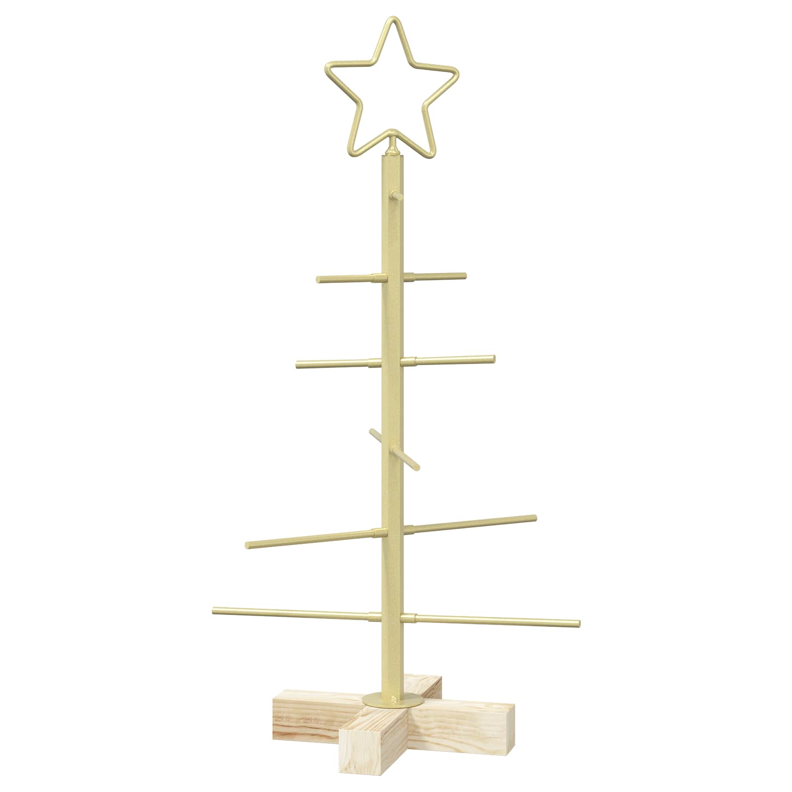 Metall-weihnachtsbaum Mit Ständer Kuopio 60 Cm Stahl Gold Vidaxl