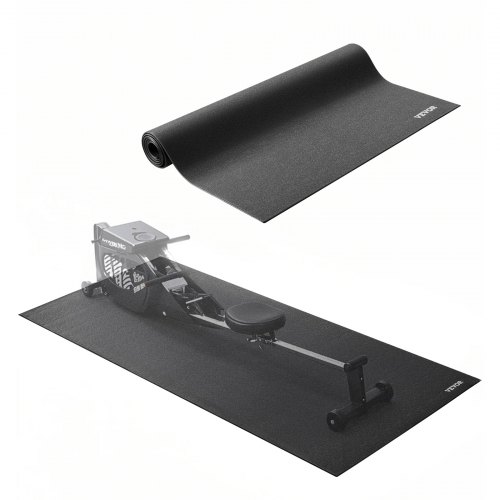VEVOR Laufbandmatte für Teppichboden Bodenschutzmatte (915 x 1980 mm) für Sportgeräte 6 mm dick, Trainingsgerätematte für Laufbänder Ellipsentrainer Rudergerät, hochdichter PVC-Bodenschutz