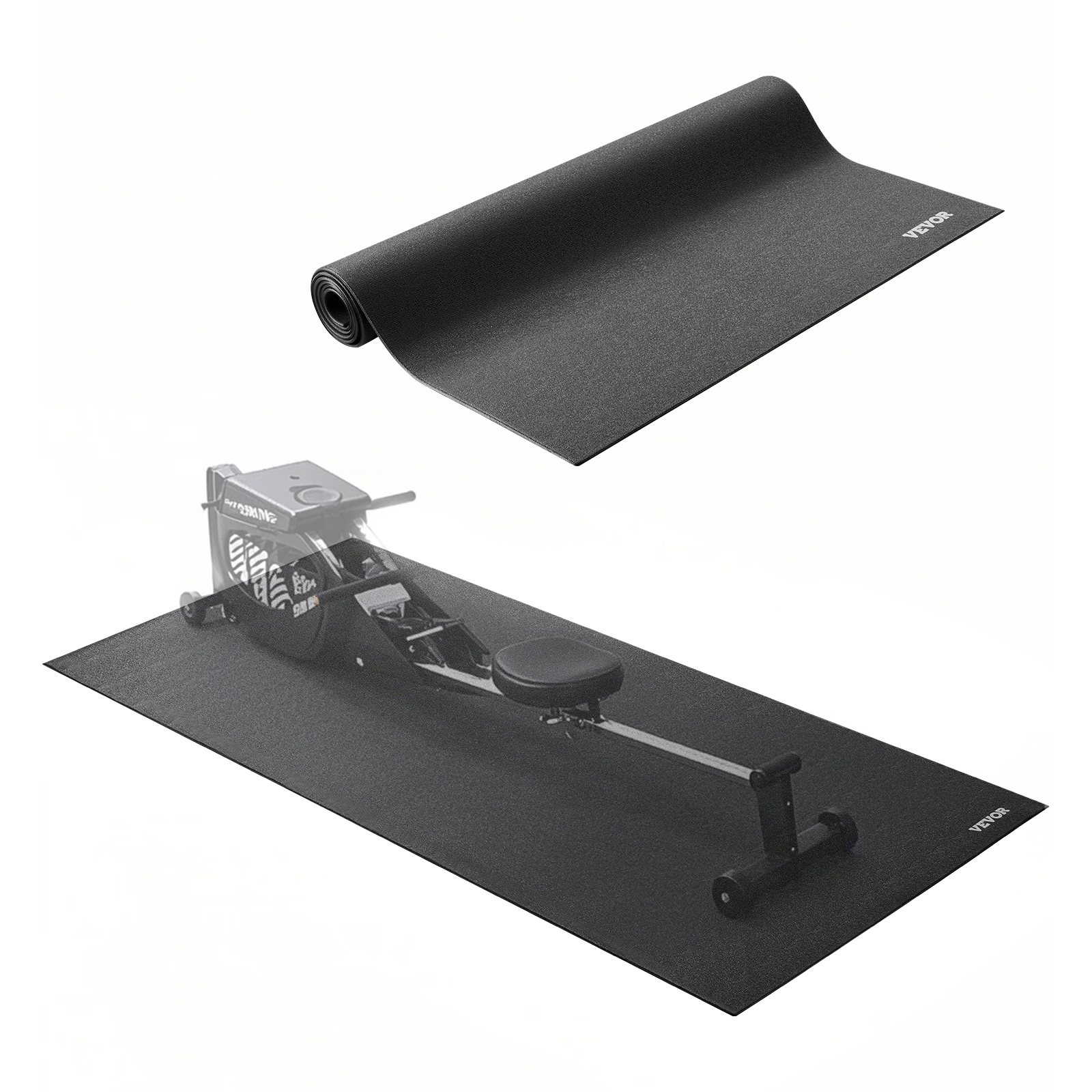VEVOR Laufbandmatte für Teppichboden Bodenschutzmatte (760 x 1820 mm) für Sportgeräte 6 mm dick, Trainingsgerätematte für Laufbänder Heimtrainer Liegeräder, hochdichter PVC-Bodenschutz
