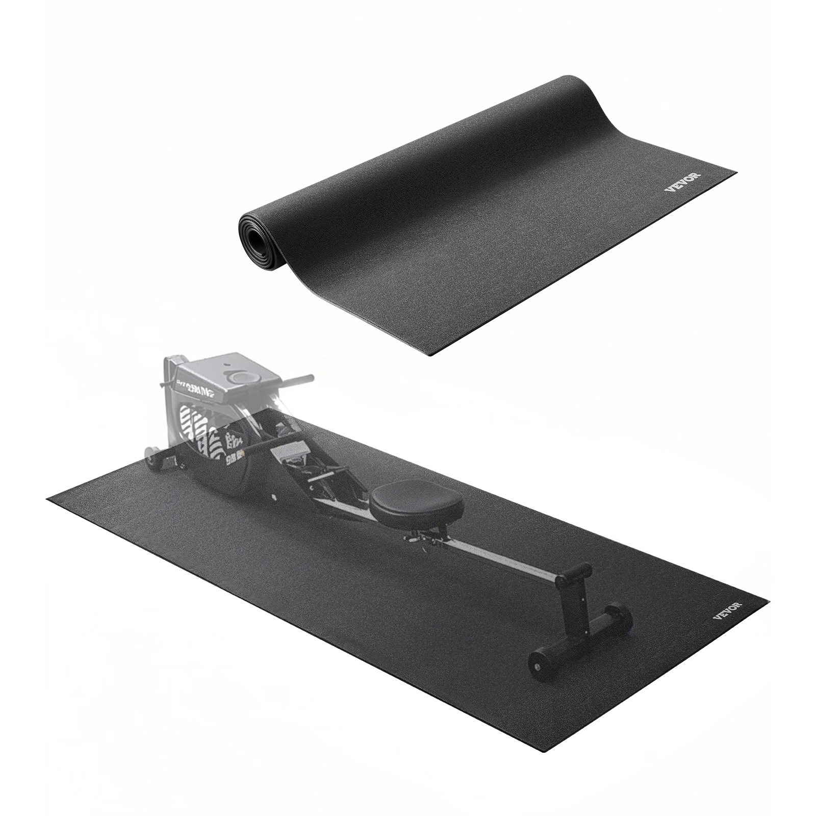 VEVOR Laufbandmatte für Teppichboden Bodenschutzmatte (760 x 1525 mm) für Sportgeräte 6 mm dick, Trainingsgerätematte für Laufbänder Heimtrainer Liegeräder, hochdichter PVC-Bodenschutz