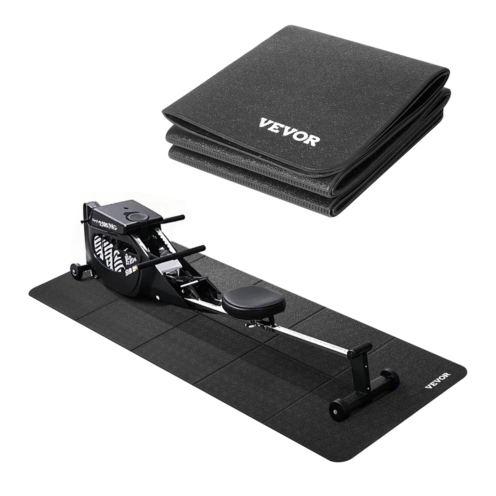 VEVOR Laufbandmatte für Teppichboden Bodenschutzmatte (61 x 173 cm) für Sportgeräte 6 mm dick, Trainingsgerätematte für Ellipsentrainer auf Teppich-Hartholzboden, hochdichter PVC-Bodenschutz