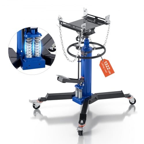 VEVOR hydraulischer Getriebeheber Wagenheber mit 600 kg Hubkapazität, Teleskop-Getriebeheber mit Pedal & Doppelteleskopgetriebe & 88-176 cm hohe Hubhöhe, Garagen-/Werkstatthebebühne Blau
