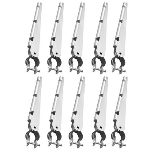 VEVOR Übersteigschutz Zaunerhöhung, 10er-Pack, Stacheldrahtabweiser 375 mm, Stacheldrahthalter für 3,3 cm bis 3,8 cm Maschendrahtzäune, Ω-Halterungsdesign, Stacheldrahtarm aus verzinktem Stahl