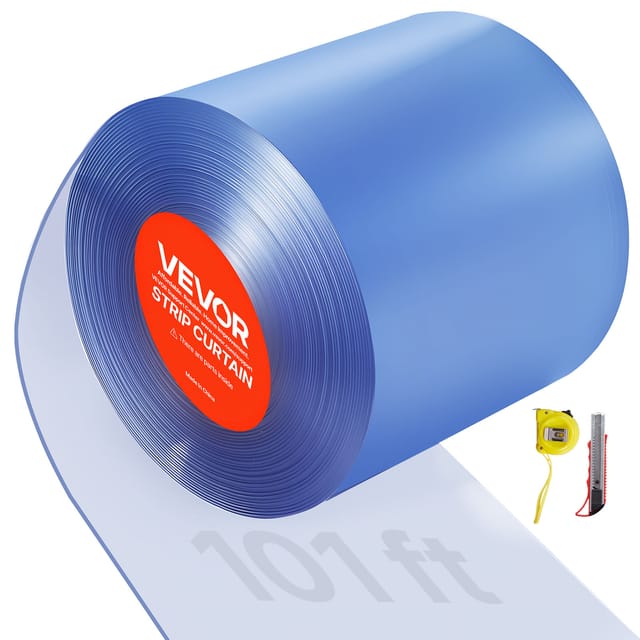 Vevor Pvc-streifenvorhang, 30,8 X 0,3 M, Lamellenvorhang, Meterware, -20 °c Bis 60 °c Vorhangstreifen Für Türen Von Supermärkten, Garagen, Lagerhallen, Scheunen & Tierställen, Transparent