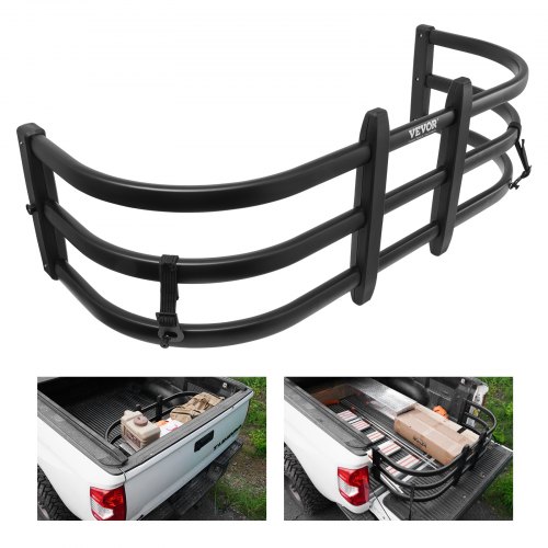 VEVOR Ladeflächenverlängerung Pickup Bed Expander 1410–1725 mm Einstellbare Länge, Ladeflächenteiler aus Aluminium Bed Extender Design mit 180° Drehung Laderaum Verlängerung Pickup Ladefläche