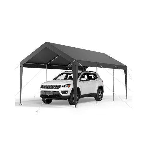 VEVOR Carport, 3,05x6,09x2,87 m Autoüberdachung, tragbare Zeltgarage, verzinkter Autounterstand, Garagenzelt UV-beständig, Ganzjahresschutz, Lagerschuppen, Ideal für Auto, Boot, Motorrad