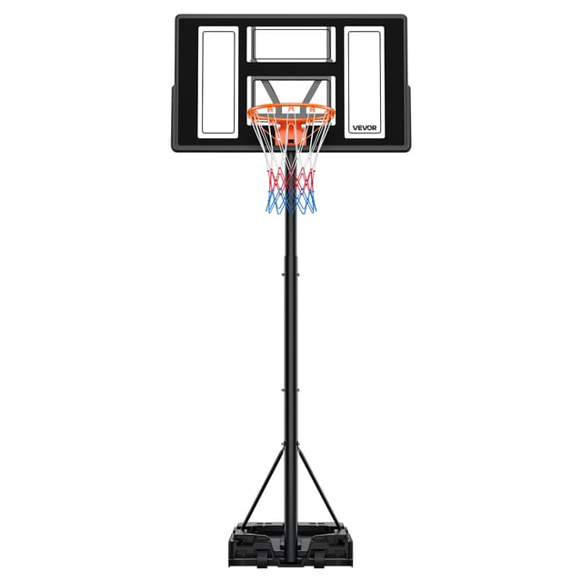 VEVOR tragbarer Basketballständer, 1,35 bis3,05 m höhenverstellbarer Basketballkorb, verstellbare Basketballanlage mit Nylonnetz & Rollen, tragbares Backboard-Set für Terrassen Poolrand