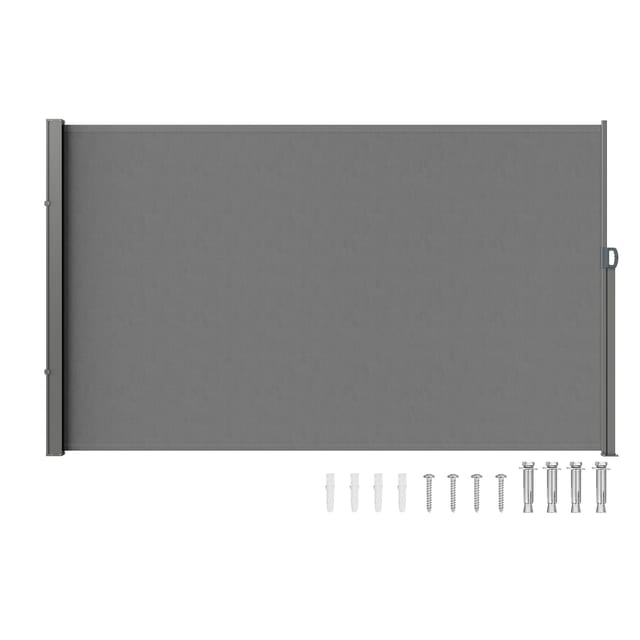 Vevor Seitenmarkise 180 X 350 Cm Seitenwandmarkise Aus 180 G/m² Polyestergewebe Mit Pu-beschichtung Markise Einziehbarer Griff Mit Federmechanismus Sichtschutz Blickschutz Für Balkone Innenhöfe Grau
