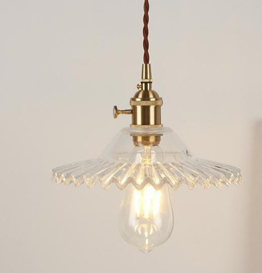 E27 Industrielle Vintage-deckenleuchte, Retro-glas-deckenlampe Mit Transparentem Lampenschirm