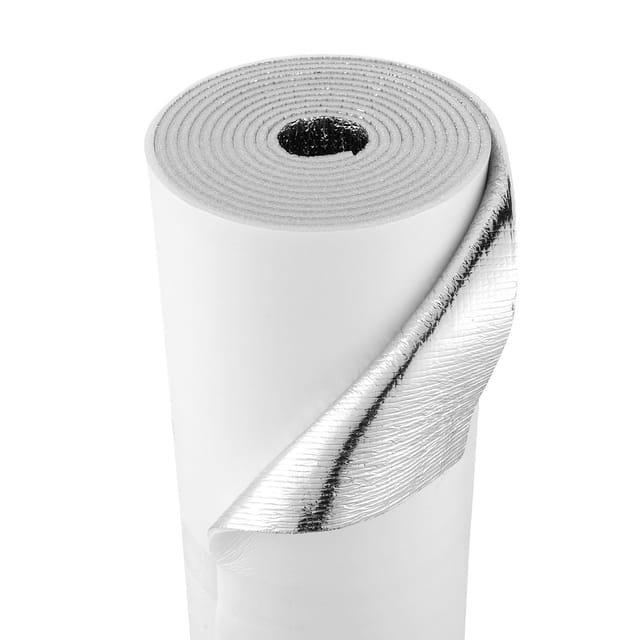 VEVOR Isolierfolie, Wärmedämmset, 6 mm, Reflexionsfolie 61 cm x 5,5 m, 4 Rollen Strahlungsbarriere aus Aluminiumfolie mit EPE-Schaumkern, weißer Hitzeschild aus PE-Folie für Garagentore