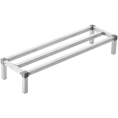 VEVOR Aluminium-Stauregal, 48 x 14 Zoll großes kommerzielles Bodenregal für Lebensmittel, 8 Zoll über dem Boden, 1000 lbs Tragkraft, komplett verschweißtes Aluminium-Lagerregal, zur Lagerung in Restaurants, Küchen, Garagen und Fahrzeugen