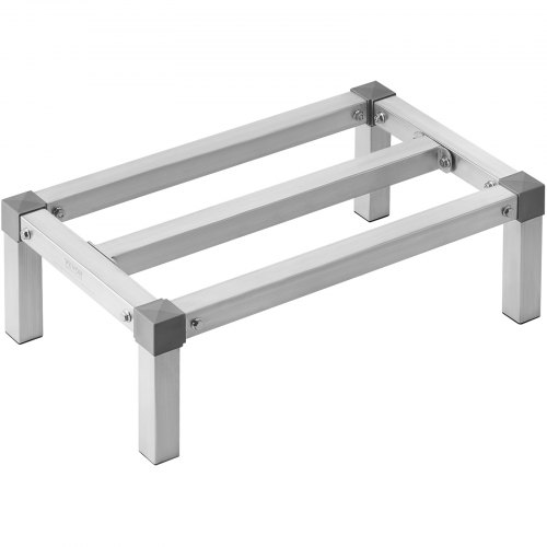 VEVOR Aluminium-Stauregal, 24 x 14 Zoll großes kommerzielles Bodenregal für Lebensmittel, 8 Zoll über dem Boden, 1000 lbs Tragkraft, komplett verschweißtes Aluminium-Lagerregal, zur Lagerung in Restaurants, Küchen, Garagen und Fahrzeugen