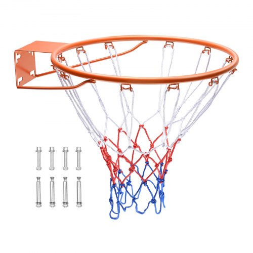 VEVOR Basketballkorb Hangring Basketballring 483 mm, Basketball Basketballring Netz 577 x 483 x 110 mm Qualität-und Sicherheitsgeprüft Indoor & Outdoor, Universal Stabiler Basketballkorb Orange