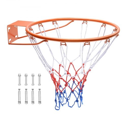 VEVOR Basketballkorb Hangring Basketballring 483 mm, Basketball Basketballring Netz 577 x 483 x 110 mm Qualität-und Sicherheitsgeprüft Indoor & Outdoor, Universal Stabiler Basketballkorb Orange