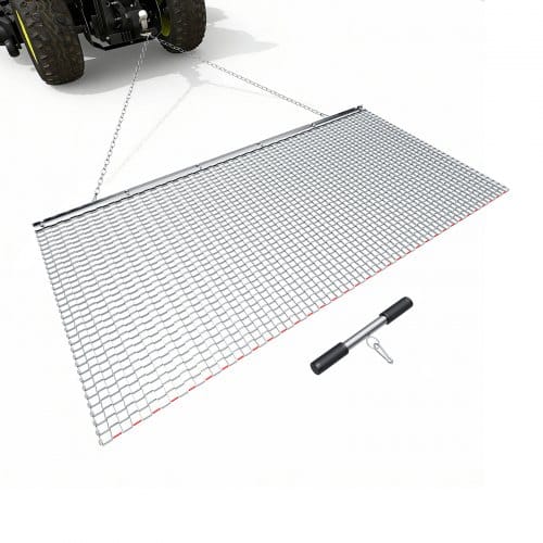 VEVOR Schleppegge 1830x914 mm, Wiesenegge, Wiesenschleppe, Feldegge aus Verzinktem Stahl mit Anhängekette, Anbaugerät für ATVs, UTVs & Traktoren zum Einebnen von Schotterwegen, Fahrspuren & Feldern