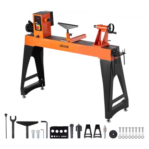 VEVOR Drechselbank, 2 PS, Drechselmaschine mit variabler Drehzahl von 150 bis 3200 U/min, Drehtischmaschine 457x1020 mm Werkbank, Drehbank, für mittlere bis große Holzbearbeitungsprojekte