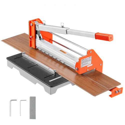 VEVOR Vinylschneider 304,8 mm, Laminatschneider 16mm Schnittstärke, mit Hebel aus Aluminiumlegierung, Teleskopierbarer Stützplatte, zum Schneiden von Parkett, LVT, VCT, SPC, LVP, WPC