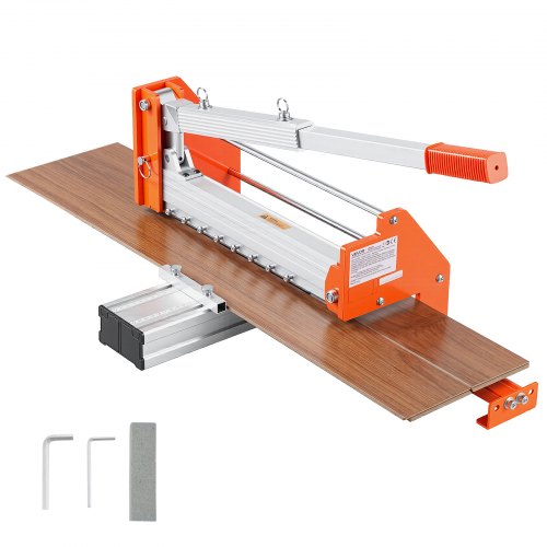 VEVOR Laminatschneider 304,8 mm Vinylschneider Schnittstärke 12mm, Schneidegerät mit Hebel aus Aluminiumlegierung, Teleskopierbarer Stützplatte, für Fertigparkettböden, LVT, VCT, SPC, LVP, WPC