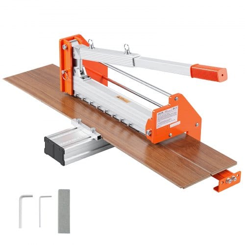 VEVOR Laminatschneider 304,8 mm Vinylschneider Schnittstärke 12mm, Schneidegerät mit Hebel aus Aluminiumlegierung, Teleskopierbarer Stützplatte, für Fertigparkettböden, LVT, VCT, SPC, LVP, WPC