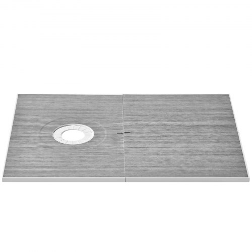 VEVOR Duschrand-Set, 1524 x 965 x 28 mm, großes Duschwannen-Set mit 16,5 cm versetztem Abfluss, leichte EPS-Duschinstallations-Sets mit 2 wasserdichten Tüchern, Duschwannen-Neigungsstangen