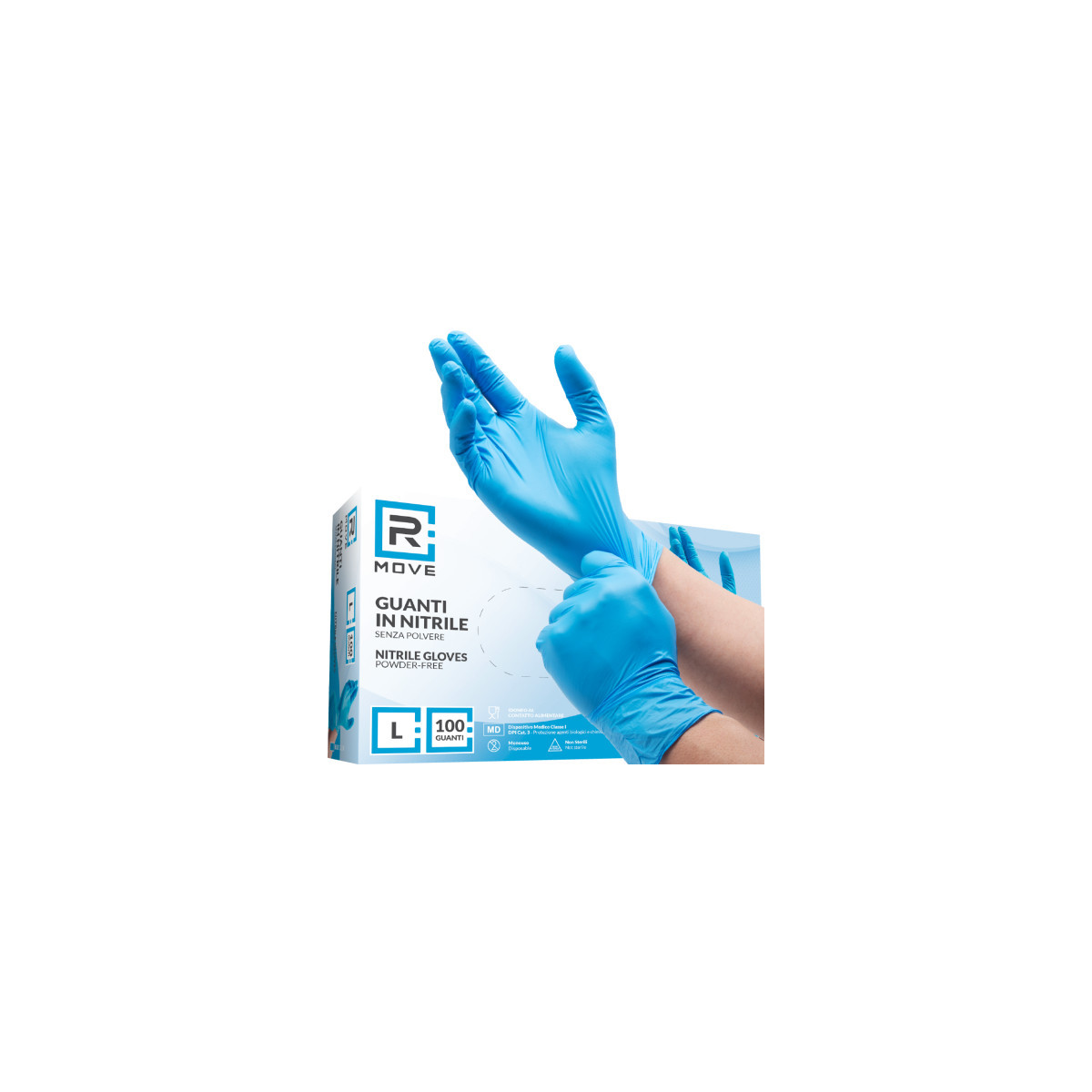 Rmove Blaue Nitrilhandschuhe Ohne Puder Für Medizinische Zwecke, Größe S, 100 Stück